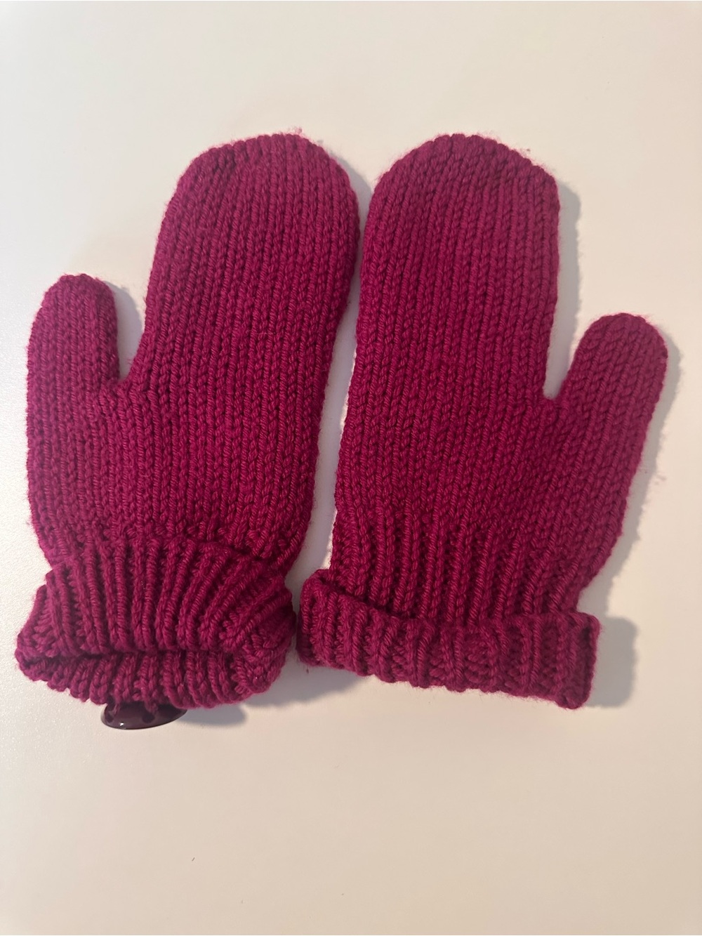 Louis Vuitton Raspberry Pink Wool Cable Knit Mittens LV Logo Winter Gloves - Picture 7 of 7